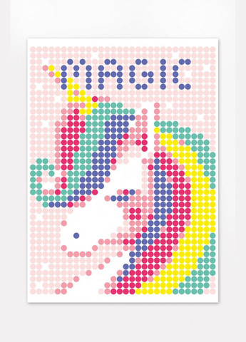 Картина по номерам стикерами в тубусе "Единорог", 33х48 см УМНЯШКА (305314583)