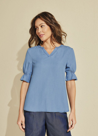 Голубая летняя блуза под джинс короткий рукав Esmara