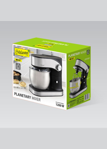 Миксер планетарный 1200Вт x 3л (MR-557) черно - серебряный Maestro (349819442)