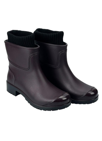Бордовые женские резиновые ботинки с утеплителем бордовые 602-10 Realpaks