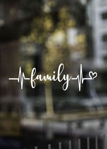 Наклейка (Наліпка) на авто машину Кардіограма Сім'я Family 50х16 см No Brand (364964177)