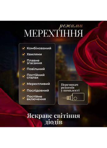 Електрична гірлянда Зірка штора 3 метри на вікно для фотозон жовта WYF11Y Garlando (366963968)