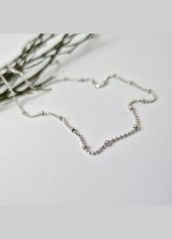 Срібний ланцюжок см кольє з кульками срібло 925 проби Родоване 808р1/45 2.70г No Brand (323223265)