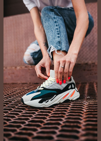 Серые демисезонные кроссовки женские, вьетнам adidas Yeezy Boost 700 Wave Runner Solid Grey