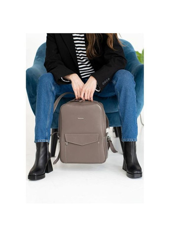 Рюкзак женский кожаный на молнии Cooper темно-бежевый BlankNote (301871606)