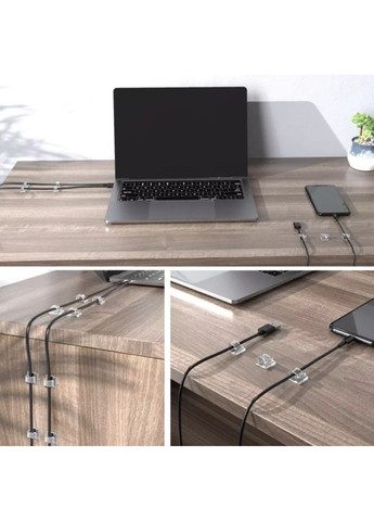 Органайзер Фиксатор кабеля держатель для проволоки самоклеющийся 3M 10 шт L Белый Lencent (358935031)