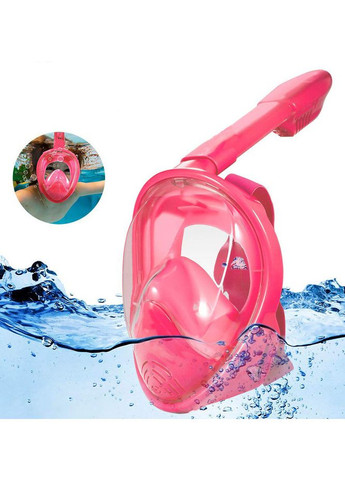 Дитяча маска для плавання + ласти (комплект від 3 до 10 років) Повнолицева панорамна (X/S) Рожева Ласти VelaSport S Free Breath (272798758)