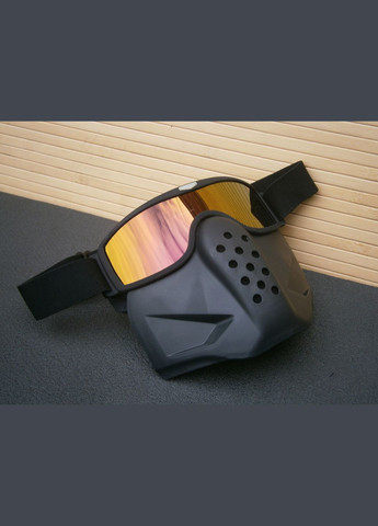 Защитная маска-трансформер Sport Сross М-7 черная зеркальная Zelart (332987538)