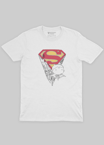 Біла демісезонна футболка для хлопчика з принтом супергероя - супермен (ts001-1-whi-006-009-004-b) Modno