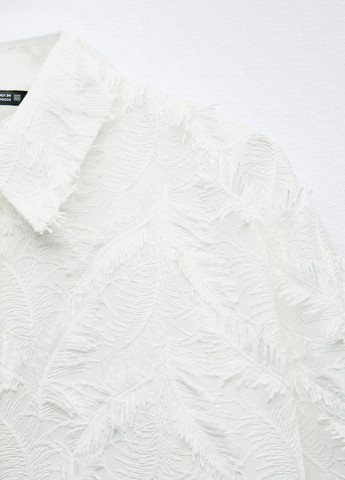 Белая повседневный рубашка с абстрактным узором Zara