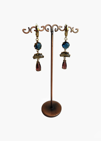 Вечерние серьги с разноцветными хрустальными подвесками (SB-0057) Ksenija Vitali (290187218)