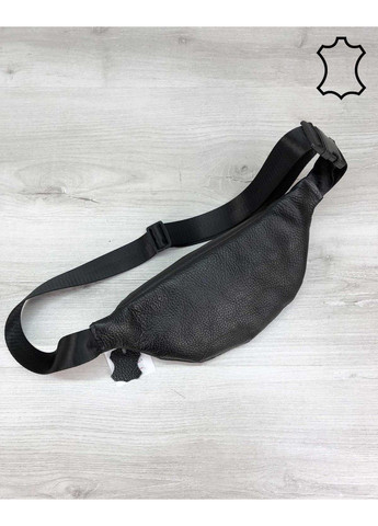 Шкіряна сумка бананка чорного кольору WeLassie (315688732)