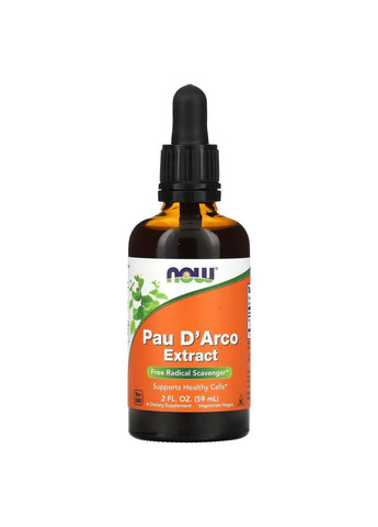 Кора мурашиного дерева Пау Дарко Pau D'Arco Extract в рідкій формі 60 мл Now Foods (268465936)