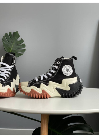 Кроссовки женские Converse Run Star Motion Hi Premium | Конверс Ран Стар черные белые No Brand чёрные демисезоны (361668005)