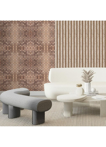 Самоклеюча алюмінієва плитка 300х300х3мм Золоті соти SW-00001924 Sticker Wall (353967448)