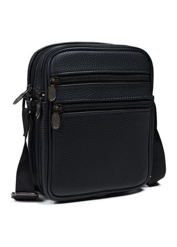 Чоловіча шкіряна сумка-барсетка через плече Qvant 666 - Чорного кольору Tiding Барсетка (366889807)