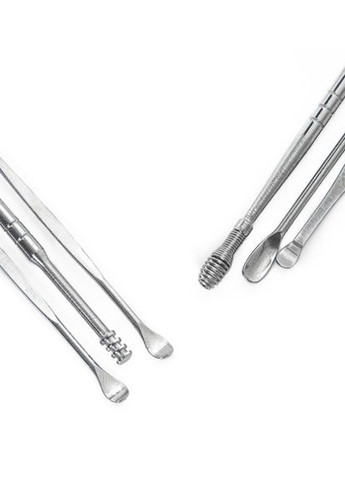 Инструмент для чистки ушей из нержавеющей стали в кожаном чехле 6 предметов No Brand (318359541)