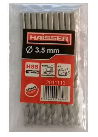 Сверло по металлу 3.5х39х70 мм цилиндрический хвостовик (DIN 338), (HS101008/2011113) 15838 Haisser (292565714)