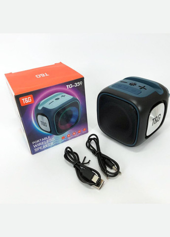 Портативна Bluetooth колонка TG359 7W з RGB підсвічуванням, гучна колонка для вечірки. Колір: чорний No Brand (359474580)