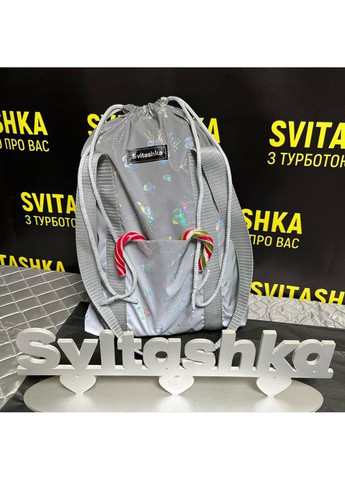 Світловідбиваюча сумка шоппер Svitashka Метелик на завязках сірі ручки Кишені No Brand (335051218)