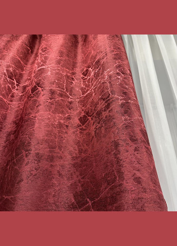 Комплект готовых сшитых жаккардовых штор 2шт размер 1.5*2.7м бордового цвета. Шторы бордового цвета в спальне. No Brand (330626712)