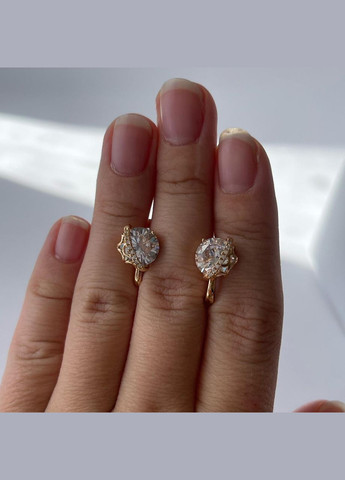 Серьги позолота Xuping Классические с камнями Золото 15 мм S15109 Xuping Jewelry (328943470)