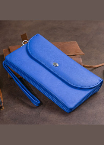 Клатч женский из кожи с монетницей 19319 Синий st leather (306881324)