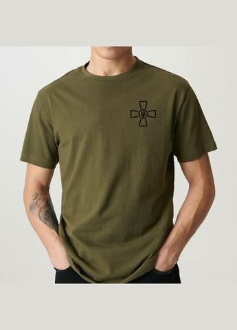 Хакі (оливкова) чоловіча патріотична футболка з принтом футболка зсу збройні сили україни Stedman