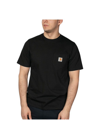 Черная мужская футболка mens workwear pocket work t-shirt - desert - k87-bk Carhartt