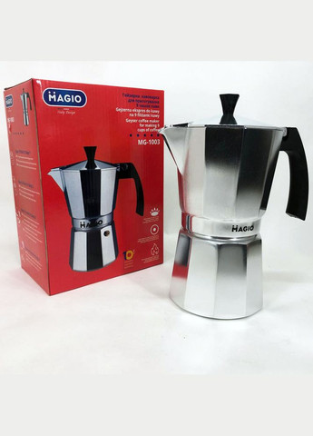 Гейзерна кавоварка MG-1003 450 мл, Маленька кавоварка на 3 чашки, Кавоварки з OA-902 нержавіючої сталі Magio (349822329)
