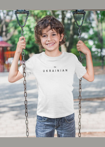 Белая летняя детская патриотическая футболка для малчиков Mishe