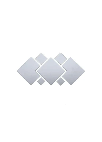 Дзеркальний декор акриловий самоклеючий срібло 7шт (D) SW-00002508 Sticker Wall (380487555)