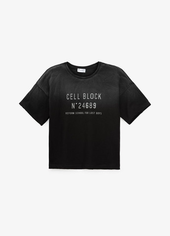 Чорна літня футболка з принтом для хлопчика 251032 152 см shop (2000990975959) Benini