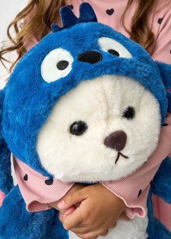 М'яка іграшка ведмедик у синьому костюмі Стіч з капюшоном My Kigu (372463633)