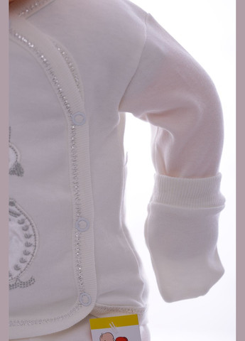 Білий демісезонний комплект повзунки, сорочечка, шапочка трикотажний лебідь білий 56 см (36998) BABYKROHA