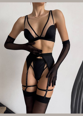 Черный демисезонный комплект белья No Brand