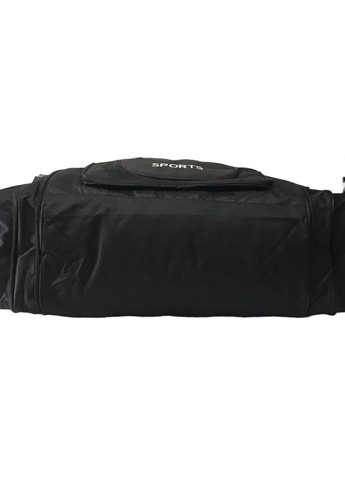 Сумка дорожня велика 60 л з боковими карманами та з довгим ремінем через плече 613 чорна Sports (364220974)