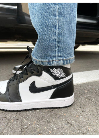 КРОСІВКИ ЖІНОЧІ NIKE AIR JORDAN 1 RETRO MID BLACK WHITE НАЙК АІР ДЖОРДАН No Brand чорні демісезони (368862145)