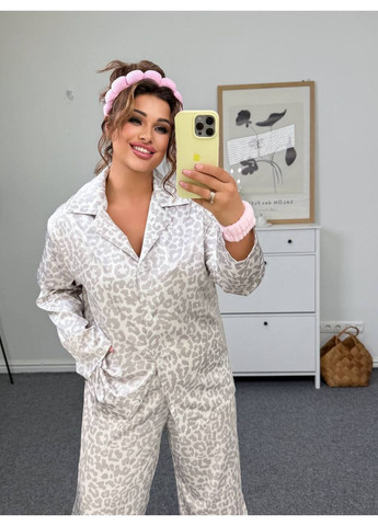 Розовая всесезон женская шелковая пижама двойка брюки и рубашка рубашка + брюки No Brand