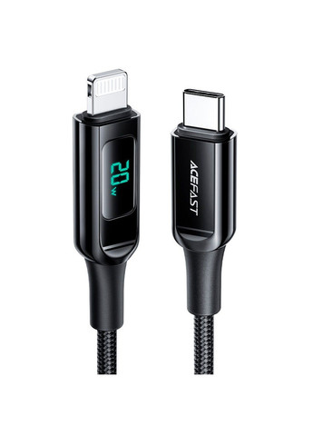Дата кабель MFI C6-01 USB-C to Lightning zinc alloy digital display braided (1.2m) Acefast (294725532)
