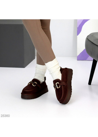 Автоледі Myriad з натуральної замші, шоколад, екохутро No Brand (360805944)