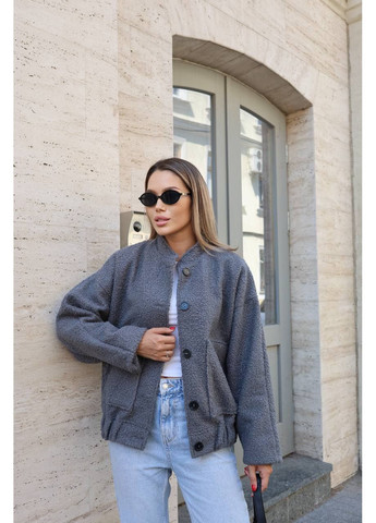 🧥 Бомбер з тканини баранець | Стиль ZARA | Розмірна сітка в описі DK/DL Мода без кордонів на гудзиках (360861347)