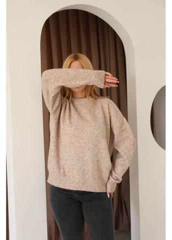 Светло-коричневый демисезонный женский свитер джемпер No Brand