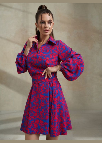 Синя сукня 14477 синя ISSA PLUS однотонна