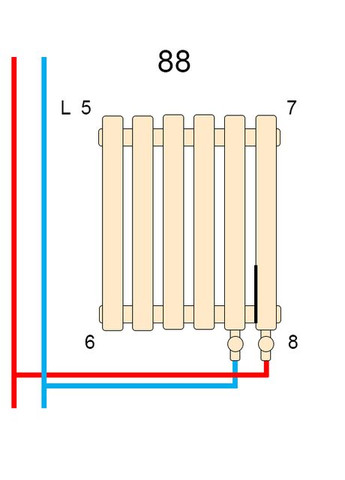Дизайнерський трубчастий радіатор Quantum 500мм/845мм Betatherm Quantum 500x845mm (346477159)
