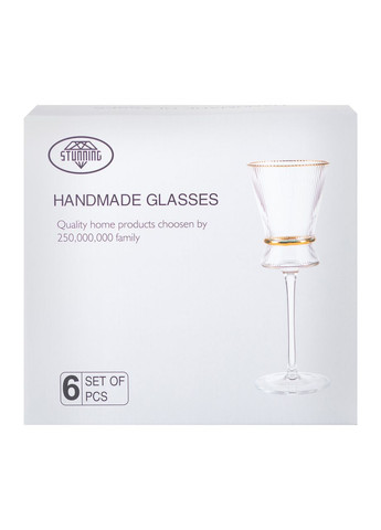 Набір келихів для вина Stunning 6 штук по 300 мл, прозорий Yiwu (322198954)