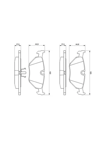 Колодки тормозные дисковые ЗАДН BMW 5 (E34) 2.0 1987.02-1995.12 BO 0986469960 Bosch (381927619)