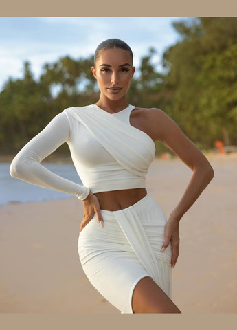 Жіночий костюм: топ + довга спідниця, мікродайвінг No Brand С1512-346 (338623003)