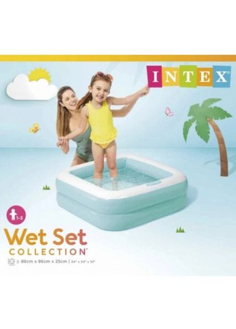 Басейн надувний 86 х 25 х 86 см (бірюзовий) Intex (369786856)