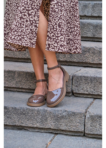 Paradize Женские туфли Мери Джейн из натурального шоколадного лака, стильные, удобные, с мягкой стелькой Memory Foam мери джейн светло-коричневый з натуральная кожа, украина — демисезон (351851325)